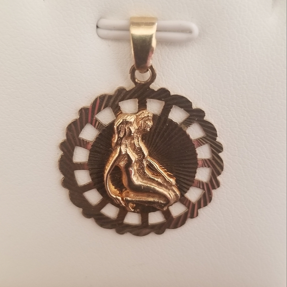 10K Gold Gemini Twins Pendant